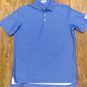 Peter Millar Summer Comfort Men's Golf Polo Medium Low Ball Cocktail Glass